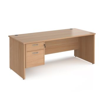 Maestro 25 Panel Two Drawer Desk W1800mm Beech