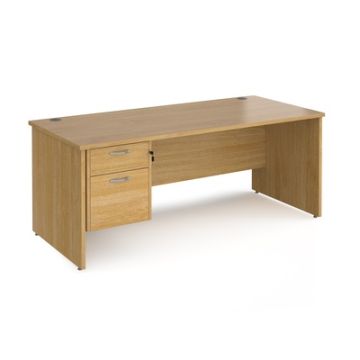 Maestro 25 Panel Two Drawer Desk W1800mm Oak