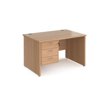 Maestro 25 Panel Three Drawer Desk W1400mm Beech