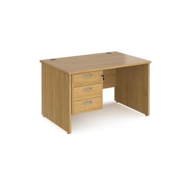 Maestro 25 Panel Three Drawer Desk W1200mm Oak
