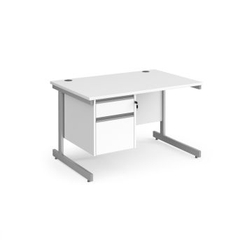 Contract 25 Two Drawer Desk W1200mm White