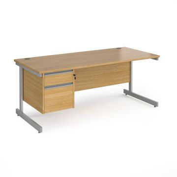 Contract 25 Two Drawer Desk W1800mm Oak