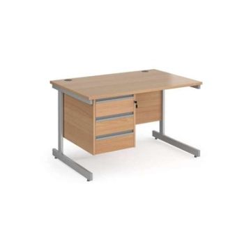 Contract 25 Three Drawer Desk W1600mm Beech