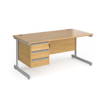 Contract 25 Three Drawer Desk W1600mm Oak