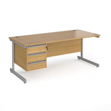 Contract 25 Three Drawer Desk W1800mm Oak