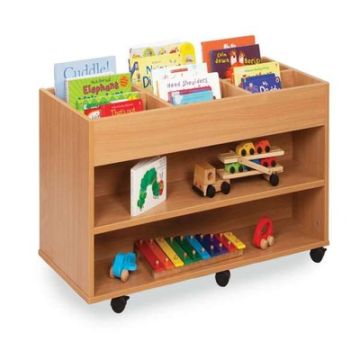 Double Sided 6 Bay Kinderbox 1 Shelf Beech