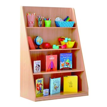 Library Unit with 4 Fixed Straight Shelves Beech Beech