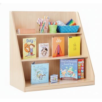 Library Unit with 3 Fixed Straight Shelves Beech Maple