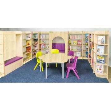 1200mm Dia. 6 Leaf Petal Table Maple H460mm