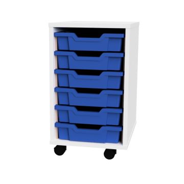 Premium 6 Shallow Tray White Unit Blue