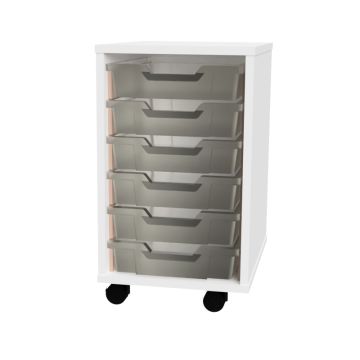 Premium 6 Shallow Tray White Unit Clear