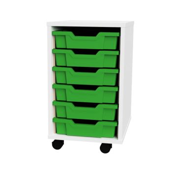 Premium 6 Shallow Tray White Unit Green