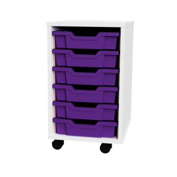 Premium 6 Shallow Tray White Unit Purple