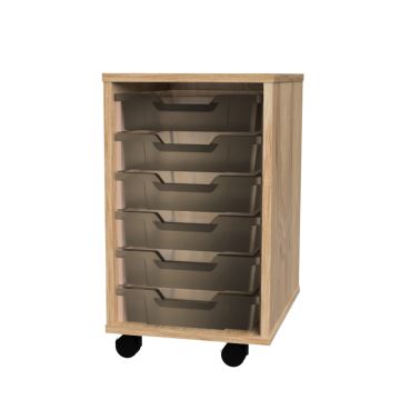 Premium 6 Shallow Tray Oak Unit Clear