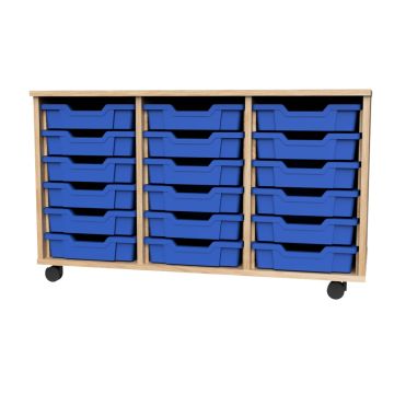 Premium 18 Shallow Tray Beech Unit Blue