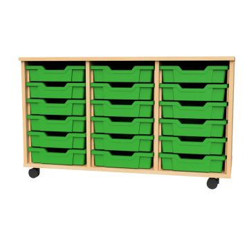 Premium 18 Shallow Tray Beech Unit Green