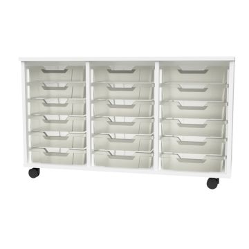 Premium 18 Shallow Tray White Unit Clear