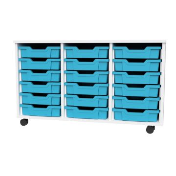 Premium 18 Shallow Tray White Unit Cyan