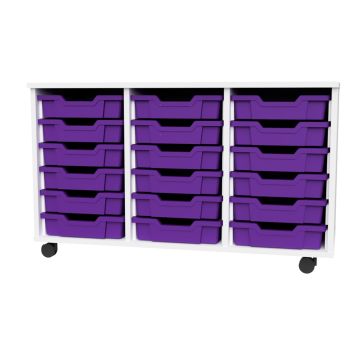 Premium 18 Shallow Tray White Unit Purple