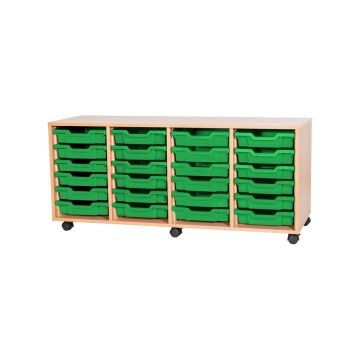 Premium 24 Shallow Tray Beech Unit Green