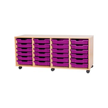 Premium 24 Shallow Tray Beech Unit Purple