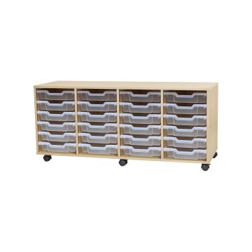 Premium 24 Shallow Tray Maple Unit Clear