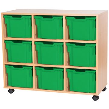 Premium 9 Extra Deep Tray Oak Unit Green
