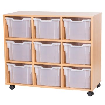 Premium 9 Extra Deep Tray Beech Unit Clear