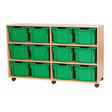Premium 12 Extra Deep Tray Beech Unit Green