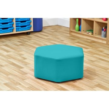 Large Hexagon Foam Seat Turquoise