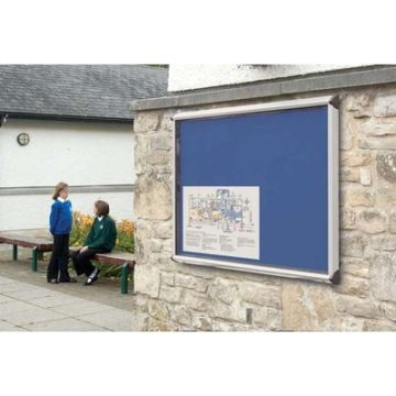Shield Exterior Wall Mounted Showcase 570x712mm Aluminium Frame Royal Blue