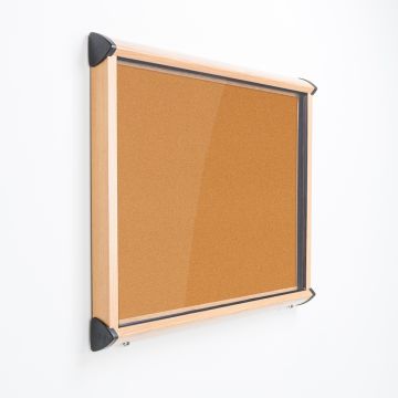 Shield Exterior Wall Mounted Showcase 1050x1012mm Wood Effect Frame Natural