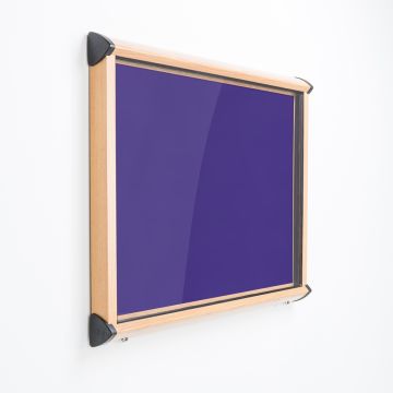 Shield Exterior Wall Mounted Showcase 1050x1012mm Wood Effect Frame Purple