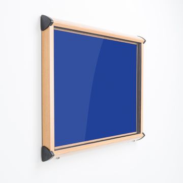 Shield Exterior Wall Mounted Showcase 1050x1012mm Wood Effect Frame Royal Blue