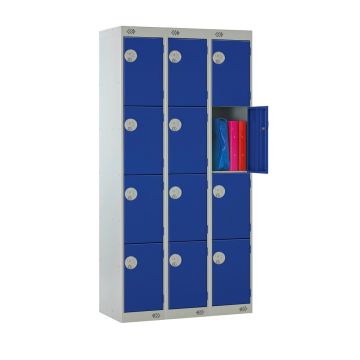 3 Column Locker W300 x D450 x H1800mm Blue