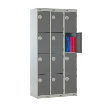 3 Column Locker W300 x D450 x H1800mm Dark Grey