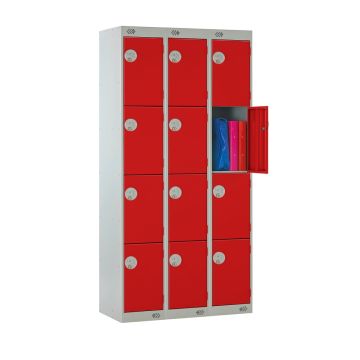 3 Column Locker W300 x D450 x H1800mm Red