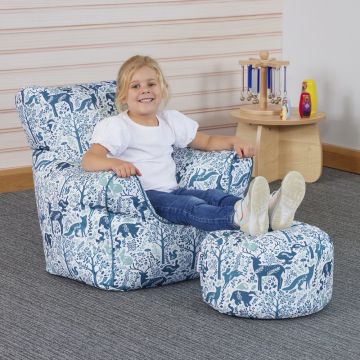 Wild Wood Beanbag & Stool Animal Teal