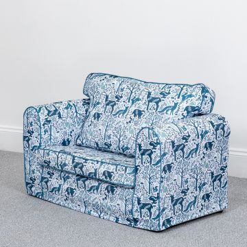 Wild Wood Children's Loose Cover Sofa Animal Teal