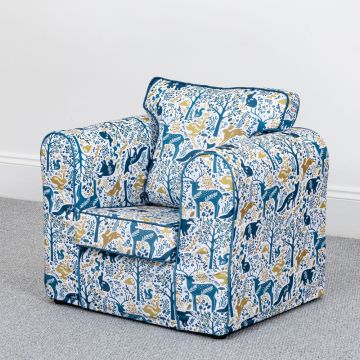 Wild Wood Loose Cover Chair Animal Mustard