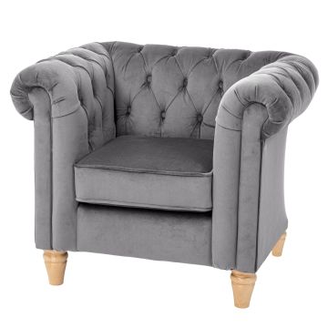 Wild Wood Chesterfield Chair Grey