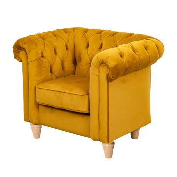 Wild Wood Chesterfield Chair Mustard
