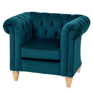 Wild Wood Chesterfield Chair Teal