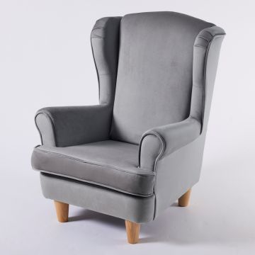 Wild Wood Wingback Chair Grey