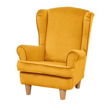 Wild Wood Wingback Chair Mustard