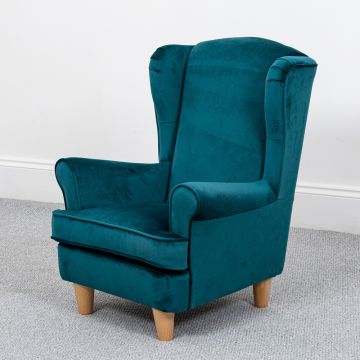 Wild Wood Wingback Chair Teal