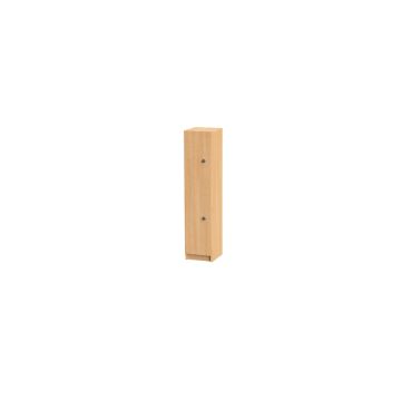 2 Door Wooden Locker H1370mm Handle Beech