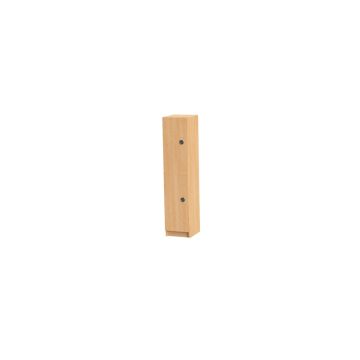 2 Door Wooden Locker H1370mm Inset Handle Beech