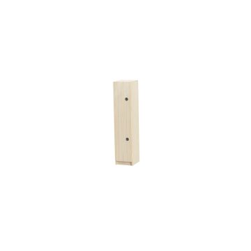 2 Door Wooden Locker H1370mm Inset Handle Maple