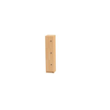 3 Door Wooden Locker H1370mm Handle Beech